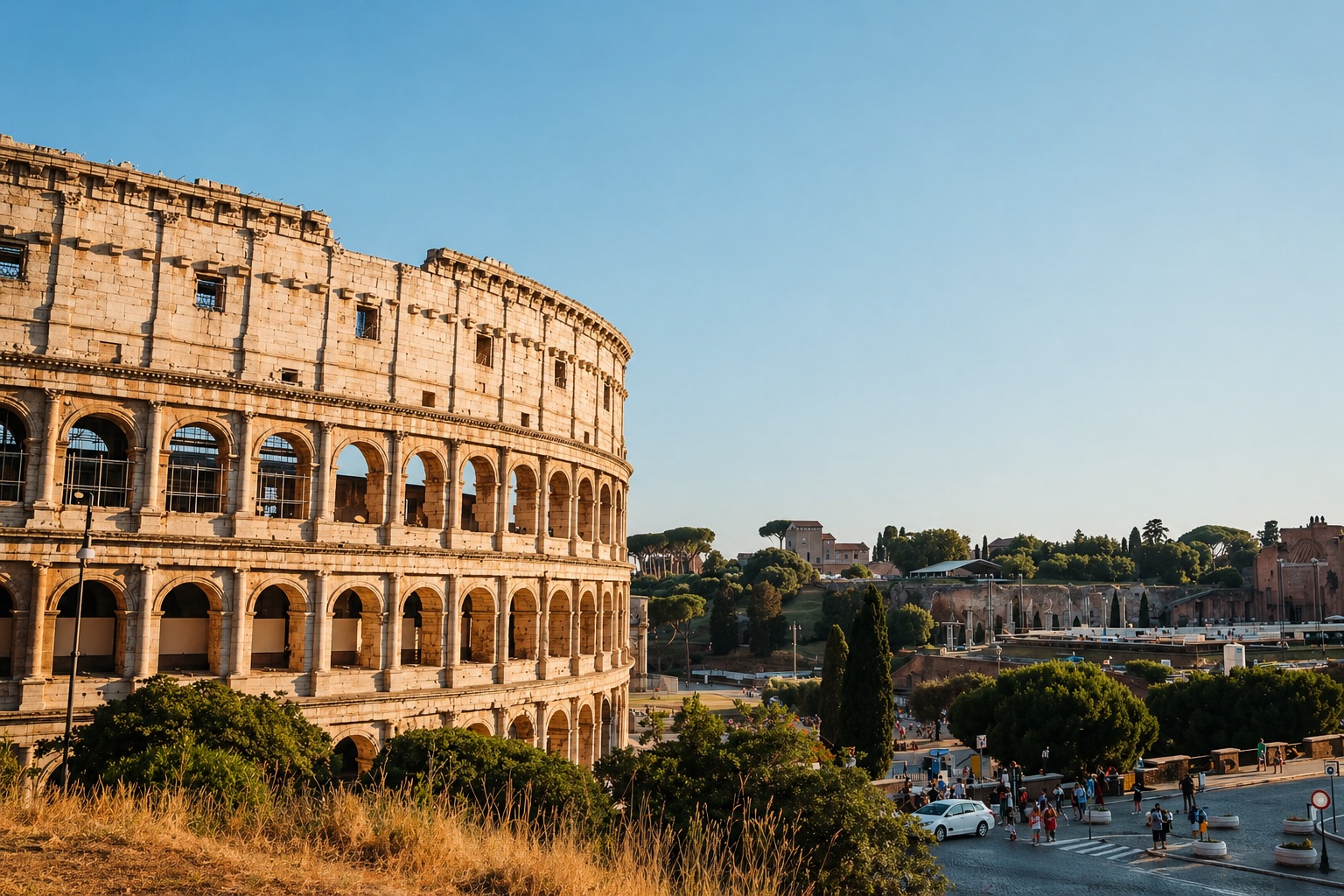 Rome city view near the Colosseum